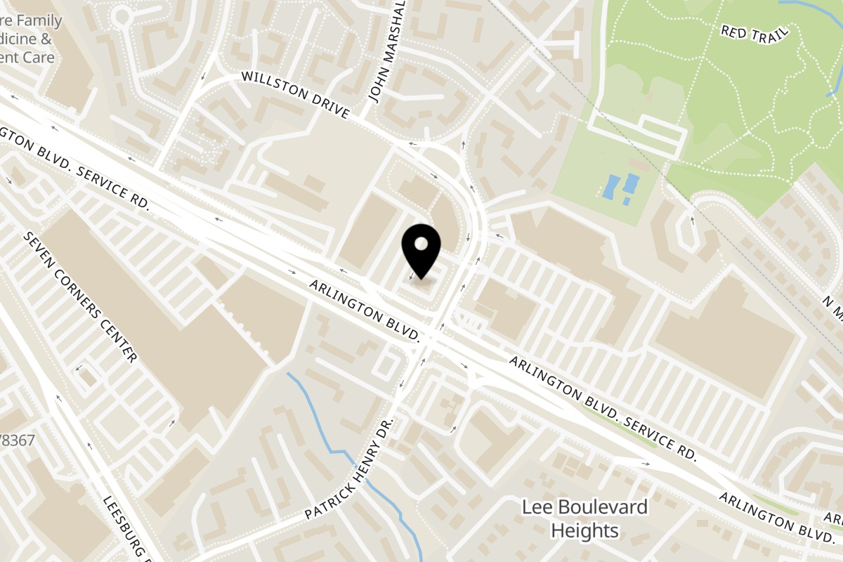 Map showing the location of Chilcanos Resto Bar on 6198 Arlington Blvd in Falls Church